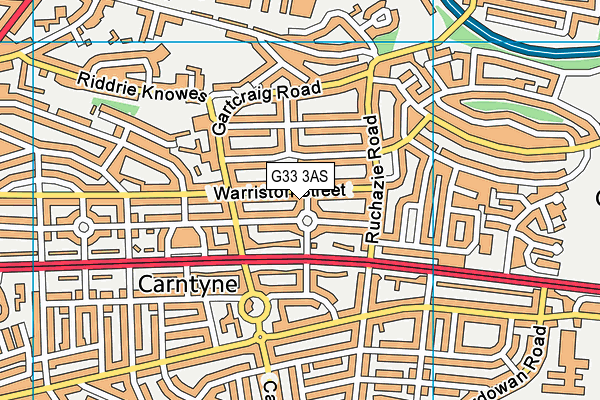 G33 3AS map - OS VectorMap District (Ordnance Survey)