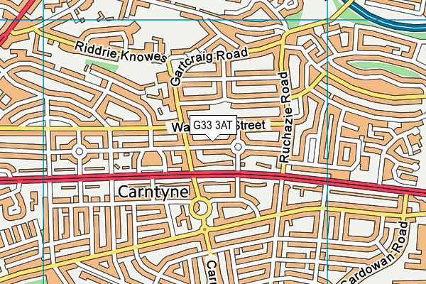 G33 3AT map - OS VectorMap District (Ordnance Survey)