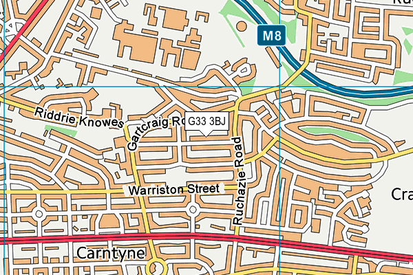 G33 3BJ map - OS VectorMap District (Ordnance Survey)