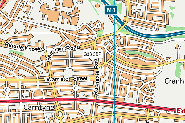 G33 3BP map - OS VectorMap District (Ordnance Survey)