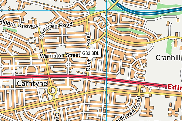 G33 3DL map - OS VectorMap District (Ordnance Survey)
