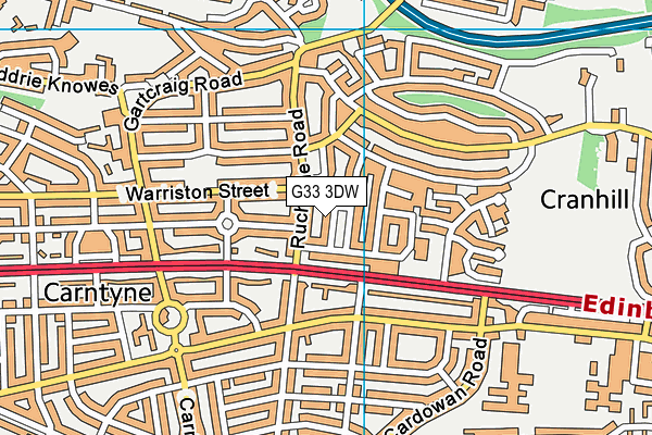 G33 3DW map - OS VectorMap District (Ordnance Survey)