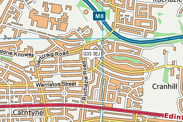 G33 3EJ map - OS VectorMap District (Ordnance Survey)