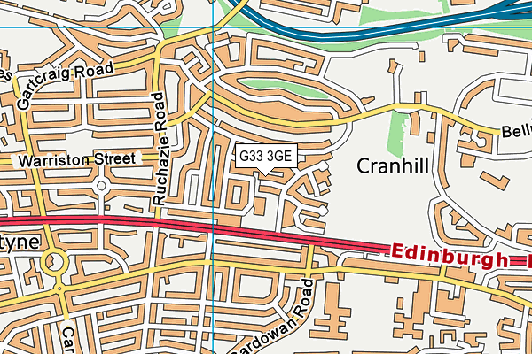 G33 3GE map - OS VectorMap District (Ordnance Survey)