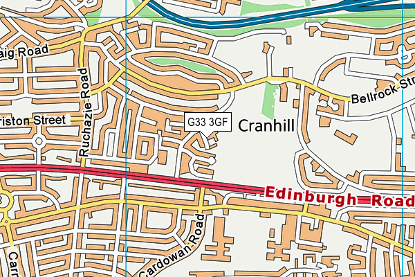 G33 3GF map - OS VectorMap District (Ordnance Survey)