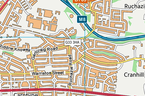 G33 3HA map - OS VectorMap District (Ordnance Survey)