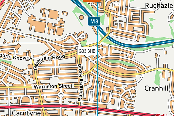 G33 3HB map - OS VectorMap District (Ordnance Survey)