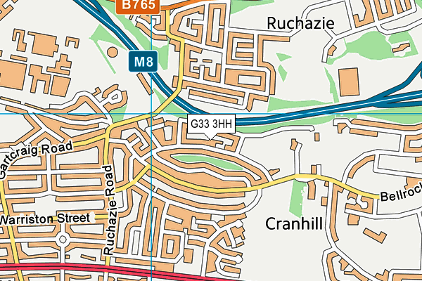 G33 3HH map - OS VectorMap District (Ordnance Survey)