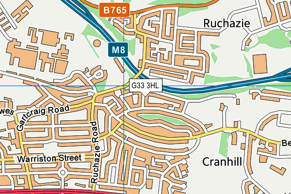 G33 3HL map - OS VectorMap District (Ordnance Survey)