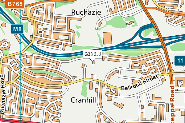 G33 3JJ map - OS VectorMap District (Ordnance Survey)