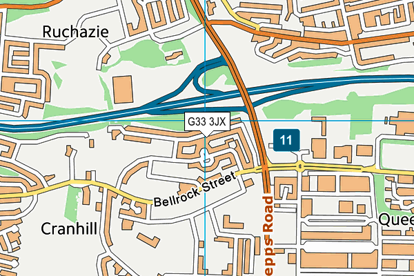 G33 3JX map - OS VectorMap District (Ordnance Survey)