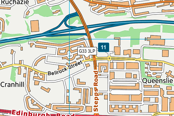 G33 3LP map - OS VectorMap District (Ordnance Survey)