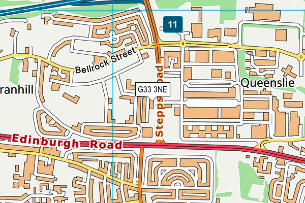 G33 3NE map - OS VectorMap District (Ordnance Survey)