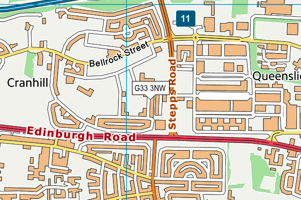 G33 3NW map - OS VectorMap District (Ordnance Survey)