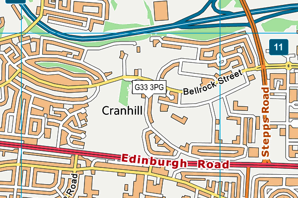 G33 3PG map - OS VectorMap District (Ordnance Survey)