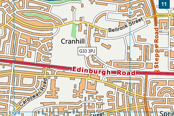 G33 3PJ map - OS VectorMap District (Ordnance Survey)