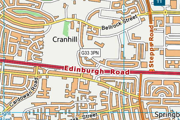 G33 3PN map - OS VectorMap District (Ordnance Survey)