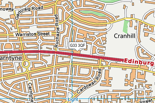 G33 3QF map - OS VectorMap District (Ordnance Survey)