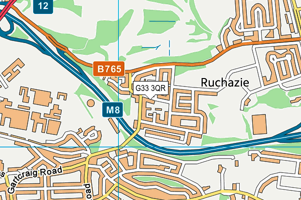 G33 3QR map - OS VectorMap District (Ordnance Survey)