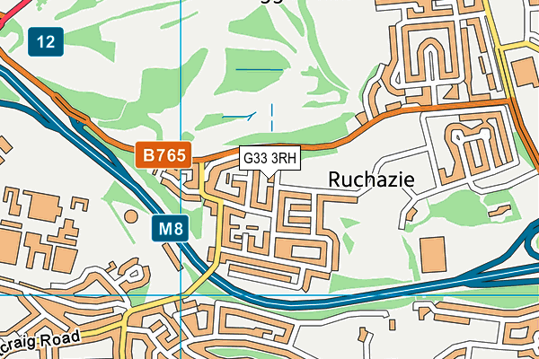 G33 3RH map - OS VectorMap District (Ordnance Survey)