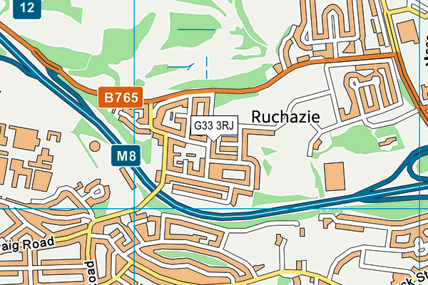 G33 3RJ map - OS VectorMap District (Ordnance Survey)
