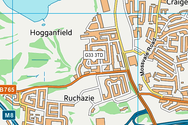 G33 3TD map - OS VectorMap District (Ordnance Survey)