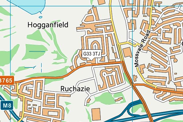 G33 3TJ map - OS VectorMap District (Ordnance Survey)