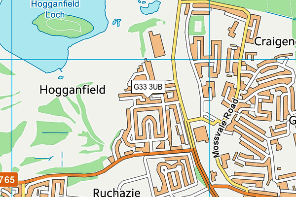 G33 3UB map - OS VectorMap District (Ordnance Survey)
