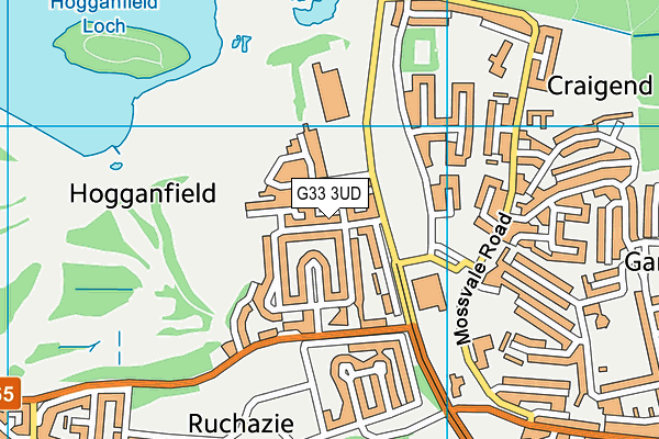 G33 3UD map - OS VectorMap District (Ordnance Survey)