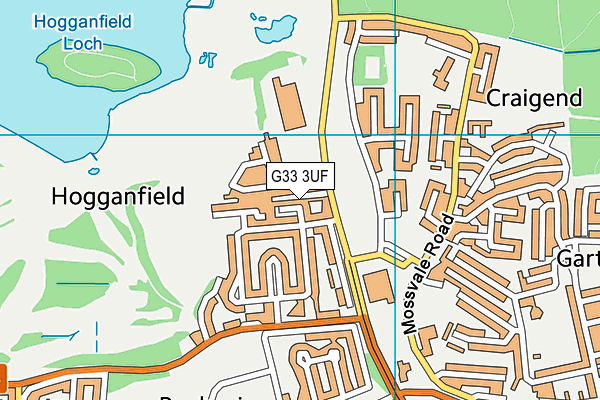 G33 3UF map - OS VectorMap District (Ordnance Survey)