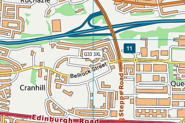 G33 3XL map - OS VectorMap District (Ordnance Survey)