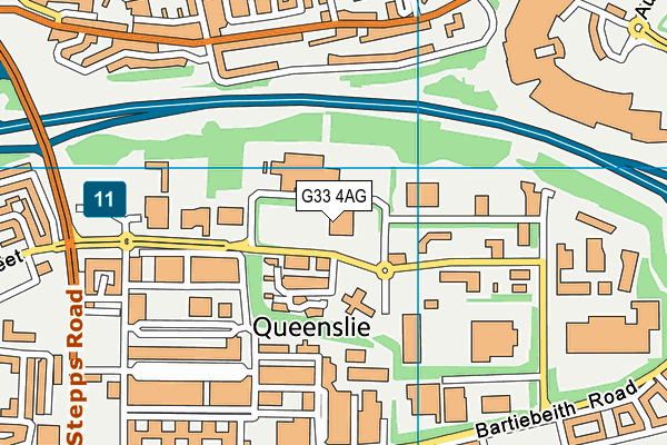 G33 4AG map - OS VectorMap District (Ordnance Survey)
