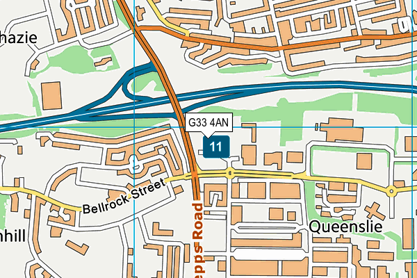 G33 4AN map - OS VectorMap District (Ordnance Survey)