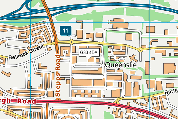 G33 4DA map - OS VectorMap District (Ordnance Survey)