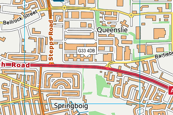 G33 4DB map - OS VectorMap District (Ordnance Survey)