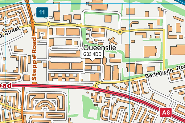 G33 4DD map - OS VectorMap District (Ordnance Survey)
