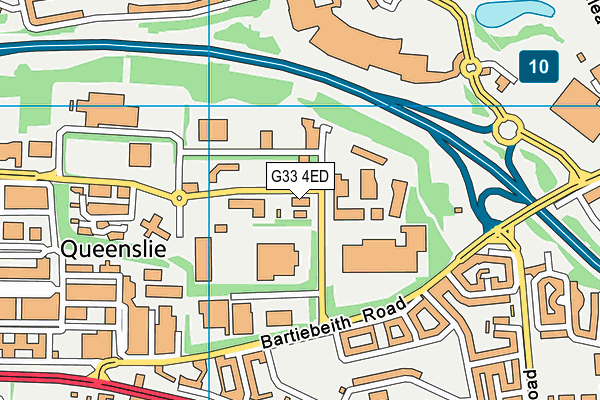 G33 4ED map - OS VectorMap District (Ordnance Survey)