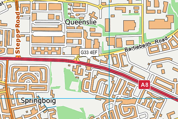 G33 4EF map - OS VectorMap District (Ordnance Survey)