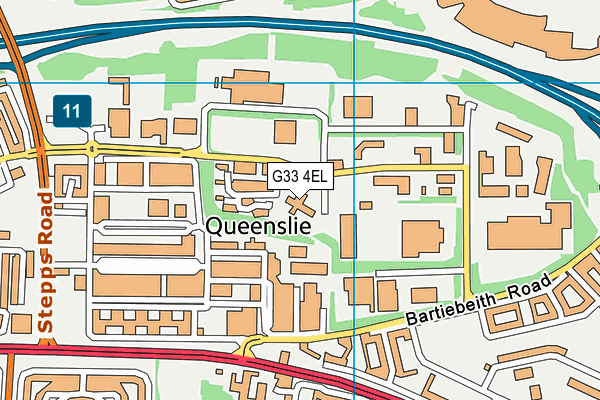 G33 4EL map - OS VectorMap District (Ordnance Survey)