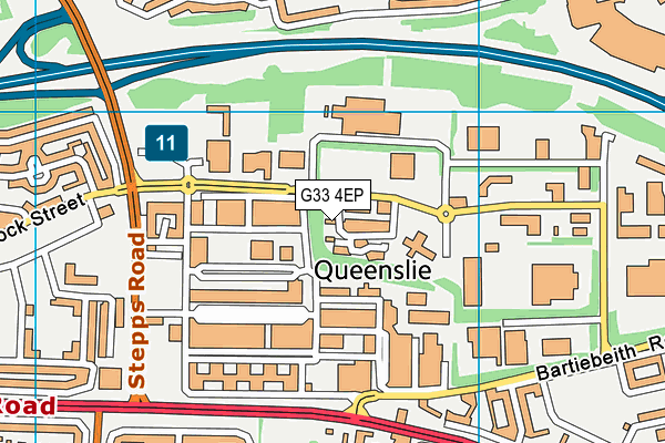 G33 4EP map - OS VectorMap District (Ordnance Survey)