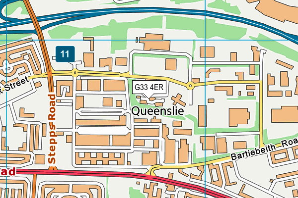 G33 4ER map - OS VectorMap District (Ordnance Survey)