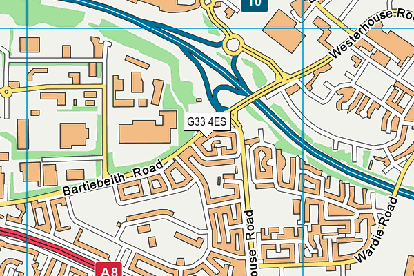 G33 4ES map - OS VectorMap District (Ordnance Survey)