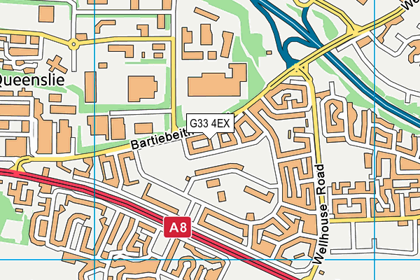 G33 4EX map - OS VectorMap District (Ordnance Survey)