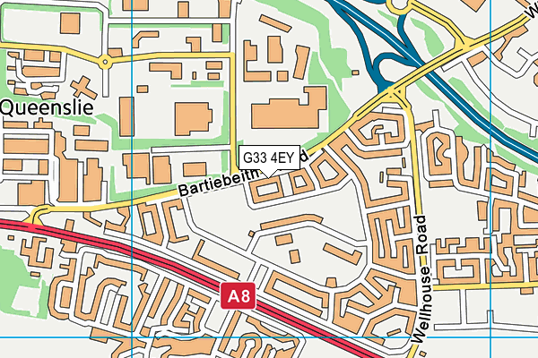 G33 4EY map - OS VectorMap District (Ordnance Survey)