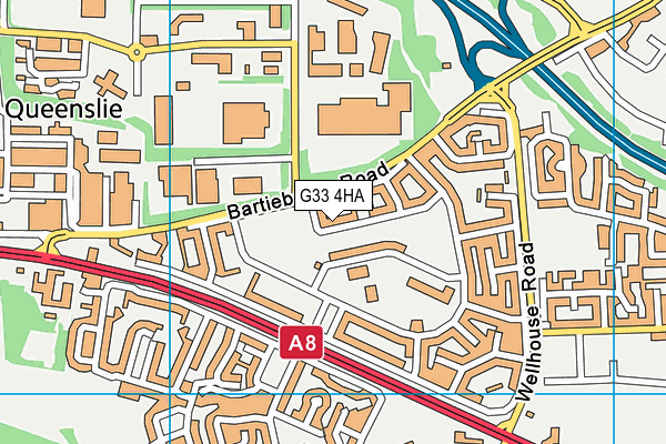 G33 4HA map - OS VectorMap District (Ordnance Survey)