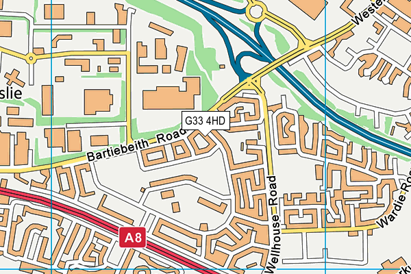 G33 4HD map - OS VectorMap District (Ordnance Survey)