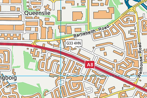 G33 4HN map - OS VectorMap District (Ordnance Survey)