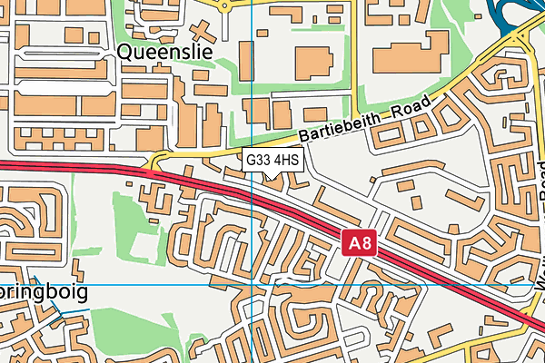 G33 4HS map - OS VectorMap District (Ordnance Survey)