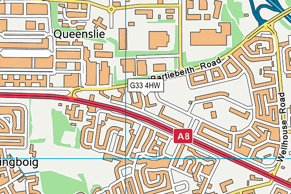 G33 4HW map - OS VectorMap District (Ordnance Survey)