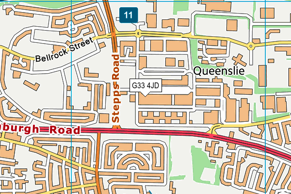 G33 4JD map - OS VectorMap District (Ordnance Survey)